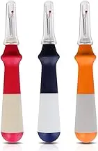 Ergonomic Grip Seam Ripper,Lhedon 3 PCS Colorful Large Thread Remover Tool Handy Stitch Rippers for Sewing Crafting Removing Hems and Seams