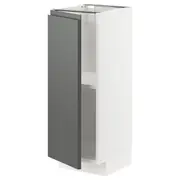 METOD base cabinet with shelves, white/Voxtorp dark grey, 30x37x80 cm