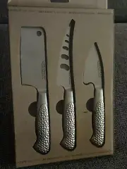 NOS Brandani Italian Knife Set 3 Piece Hard, Soft Cheese & Cleaver New