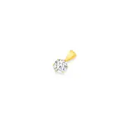 9ct Gold, Cubic Zirconia Solitaire Pendant in Clear