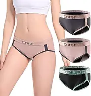 [CARER Healthcare Incontinence Pregnancy] Period Underwear for Women Teen Girl Period Panties Absorbency Leakproof Underwear for Menstrual Hipster 3colors