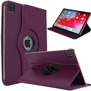 For Apple iPad Pro 13 2024 11 inch Leather Smart 360 Rotate Flip Stand Case Cover (Purple)