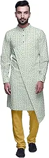 [Atasi] Party Wear Kurta Pajama for Men Mandarin Collar Ethnic Printed Kurta Set