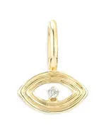 Adina Reyter 9K Yellow Gold Groovy Diamond Evil Eye Mini Bead Charm, 0.01 tcw