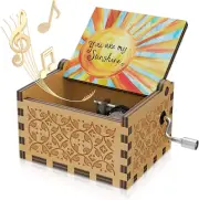 Multicolor You Are My Sunshine Tune Wood Music Boxes Vintage Laser Engraved Vint