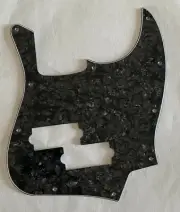 Guitar Pickguard For Top Jazz Bass With PB Pickup Hole,4 Ply Black Pearl