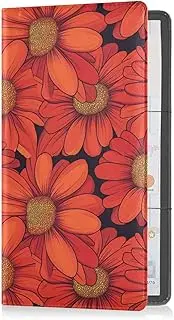 Yoogain Gerbera Daisy Flower Vintage Cartoon Style Leather Registration and Insurance Card Holder Document Wallet for Cards, Essential Document Driver License, Gerbera daisy flower Vintage cartoon
