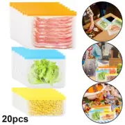 20X Reusable Thick Silicone Food Storage bags Zip Lock Freezer bag Leak Proof