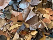 1kg Brown shades of Leather Offcuts & scraps of various sizes and colours