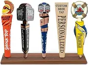 Beer Tap Handle Display, Beer Tap Handle Display Wall Mount for Beer, Whiskey Wine, Boston Wine Bottle Display, Beer Tap Handle Holder with 5 Beer Tap(Only Holder)