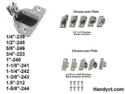 1/2" Ovelay#245 Blum Compact 33 Hinge for Face Frame Cabinets With Plate