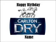 Carlton Dry Beer Edible Cake Toppers Icing Birthday Cake Decorations (4 Sizes)