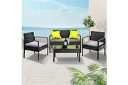 Gardeon Outdoor Sofa Set Wicker Lounge Setting Table and Chairs Patio Furniture