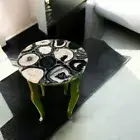 12" Agate Corner Side Table – Handmade Natural Stone Accent Table Furniture Deco