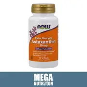 NOW Foods Extra Strength Astaxanthin 10mg Immune Cellular Protection 60 Softgels
