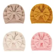 Unisex Baby Turban Headband Big Bowknot Waffle-Knit Hat Hair Accessories