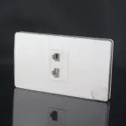 Wall Socket Plate 1 RJ45 CAT5E LAN + 1 RJ11 Telephone Panel Faceplate 120mmx70mm