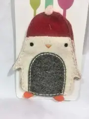 Cynthia Rowley Christmas Cutest PENGUIN Wool Place Setting Utensil Holder - NWT