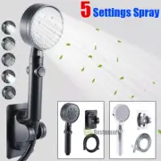 High-Pressure Shower Head, Multi-Functional Hand Held Sprinkler w/ 5FT Hose+Base