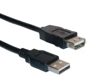 2 pack 12 inch USB 2.0 AA MF Black Extension Cable