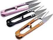 3 Pcs Sewing Scissors,4.1inch Thread Clipper,U-Shaped Yarn Thread Cutter Small Snips Trimming Nipper - Great for Stitch, Mini DIY Supplies (Multicolored-3)