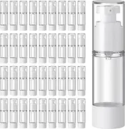 Sabary 60 Pcs Clear Airless Pump Bottles Refillable Cosmetic Travel Size Dispenser Vacuum Plastic Travel Bottles Empty Lotion Pump Dispenser Liquid Toiletry Container(2.7 oz)
