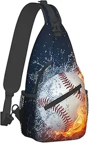 [Generic] Mens Sling Backpack | Single Shoulder Pack,Large Capacity Sling Fanny Pack, Print Design Chest Bag for Wallets, Keys, and Water Bottles