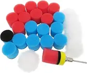 26Pcs Set 1Inch Mini Car Foam Drill Polishing Pad 25mm Detail Sponge Wool Waxing Buffing Pads with Backer for Rotary Tool