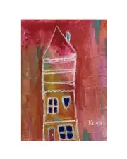 Original Watercolour Aceo Painting by Kenna Whimsy House 2.5” X 3.5”