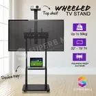 32"-75" Floor TV Stand Bracket LCD LED Screen Monitor VESA Mount Shelf Wheel