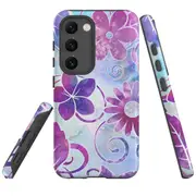 For Samsung Galaxy S23 Case Shielding Cover, Flower Swirls
