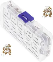 LIFKOME 600pcs Assorted Ceramic Capacitors Electronics Project Capacitors 10p-100nf Heat Enduring Kit
