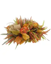 Creative Displays Hydrangea Fall Candleholder Centerpiece with Wheat & Pinecones