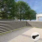 35" 3' Balcony Fence Windscreen Privacy Screen Cover Garden Deck Brown Stripe