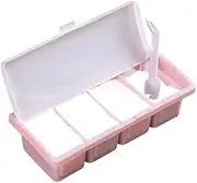 4 Grids Seasoning Box Condiment Rack Box Condiment Jars for Kitchen Accessories 4 格调味盒调味品储存容器架盒储存容器调味罐/888
