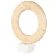 Deco 79 Marble Abstract Decorative Sculpture Ring Home Decor Statue with Whit...