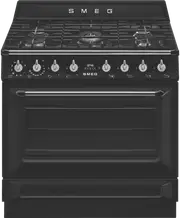 Smeg 90cm Victoria Dual Fuel Pyrolytic Freestanding Cooker - Black