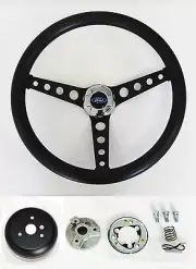 Ranchero Bronco F100 F250 F350 Steering wheel Black on Black 14 1/2" (for: Ford)