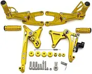 Fits Tnt125 Tnt 125 2016 2017 2018 2019 2020 Motorcycle Rearset Footrest Cnc Aluminum Alloy Rear Set Footpeg Pedal Foot Pegs New Motorcycle Rider Pegs(Gold)