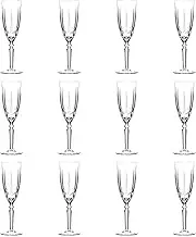 RCR Crystal Orchestra Cut Glass Champagne Flutes Glasses Set - 200ml - Pack of 12