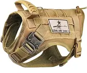 SALFSE Tactical Service Dog Vest Harness K9 Military Molle Dog Vest for Outdoor Training Waterproof Pet Dog Harness with Rubber Handle & Metal Buckle