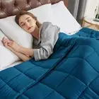 CYMULA Weighted Blanket Adults 15lbs 48x 72 Twin Size Navy Cooling Weighted Blan