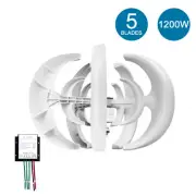 5 Blades Wind Turbine Generator Vertical Axis w/ DC 12V Controller Clean Energy