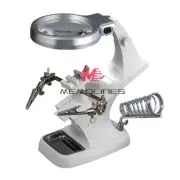 360°LED Desk Lamp Magnifying Magnifier Glass With Light Stand Clamp For Repair