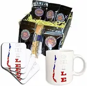 3dRose cgb_51745_1 Chilean Flag in The map and Letters of Chile-Coffee Gift Basket, Multicolor