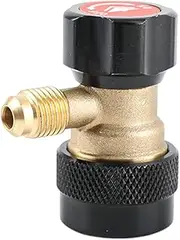Quick Coupler Adapter, Refrigerant Conversion Fitting, AC Charging Connector, 360° Rotating Swivel Head, Sturdy Leakproof Brass Body, for Vehicle Air Conditioning