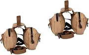2pcs Pack Medium/Large Dog Hiking Backpack Canvas Saddle Bag Pet Carrier Zippers Straps for Dog Walks