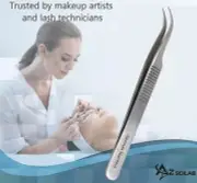Eyelash Extension Tweezers Straight & Curved Stainless Steel Beauty Care Tools