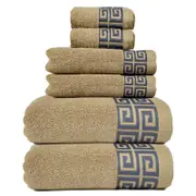GGP Khaki Luxury Cotton Towel Set 6 Piece Highly Absorbent Bath & Hand Towels
