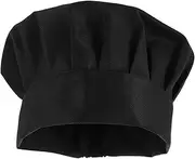 [CALLARON] 2pcs Chef Hat Breathable Culinary Cap for Kitchen Restaurant Bakery Elegant Black Design for Professional Chefs and Catering Comfortable